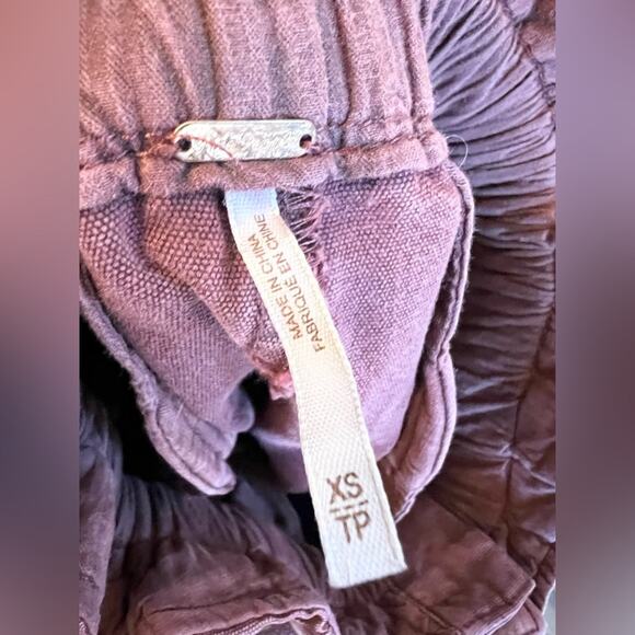 Free People Margate Paper Bag Waist Button Fly Cropped Trousers Size XS - Picture 9 of 13